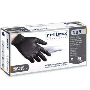 Сверхпрочные нитриловые перчатки черные AuTech Reflexx N85B-L